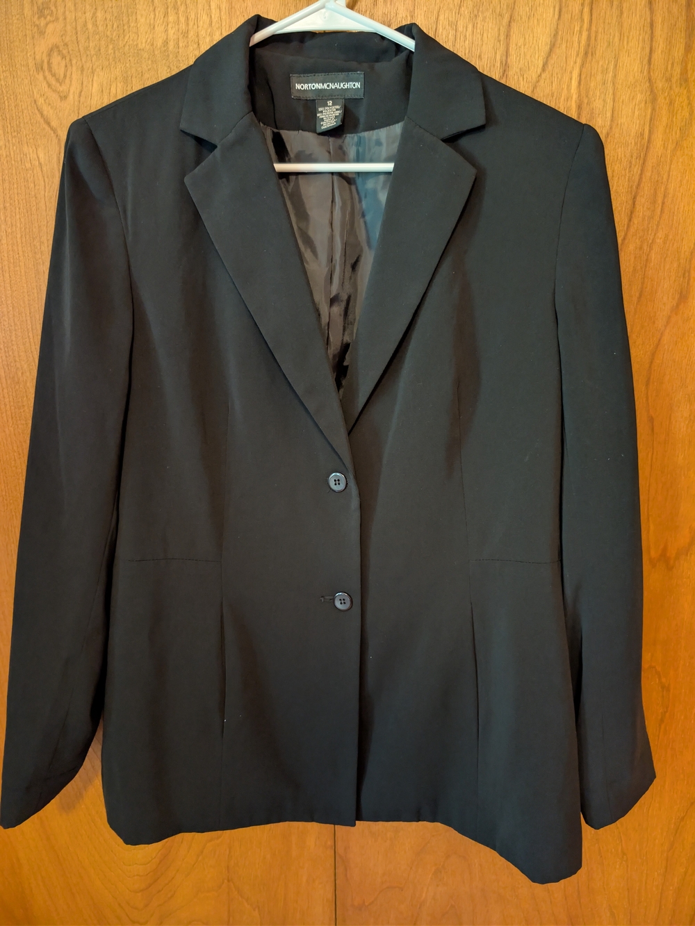 Norton McNaughton Women's Black Two-Button Tailored Blazer